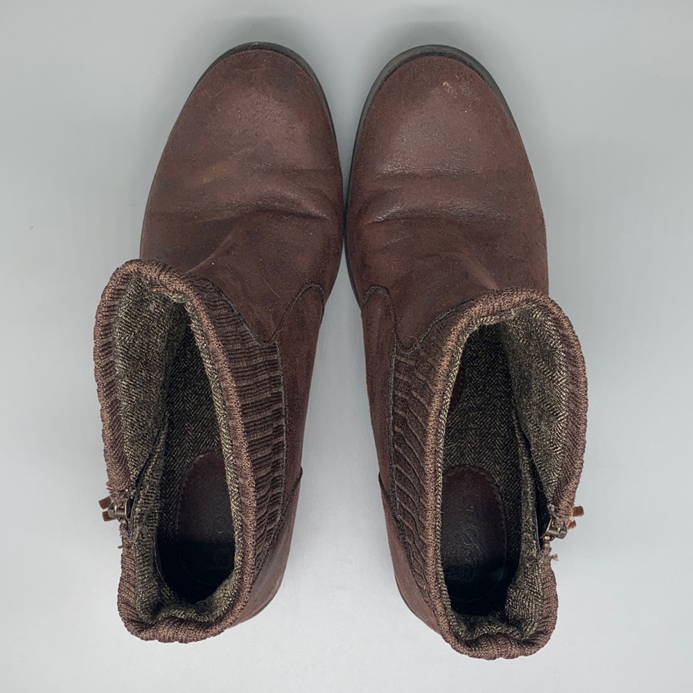 Born Brown Suede Knit Ankle Boots Z26723-CCCAE Women’s Sz 8.5 - Picture 4 of 10